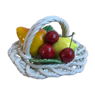 Vintage ceramic fruit basket slurry