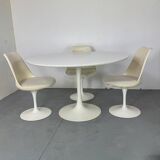 Mid-Century Space Age Tulip Dining Table in White by Arkana, 1960s