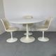 Table à manger tulipe blanche de style Space Age du milieu du siècle par Arkana, années 1960