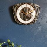 Vintage clock silent rectangular wall clock "Golden Black"