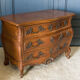 Walnut chest of drawers Louis XV style 3 drawers Bronze handles Mid-twentieth