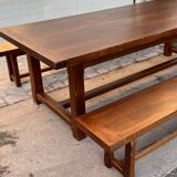 Table de ferme avec 2 bancs