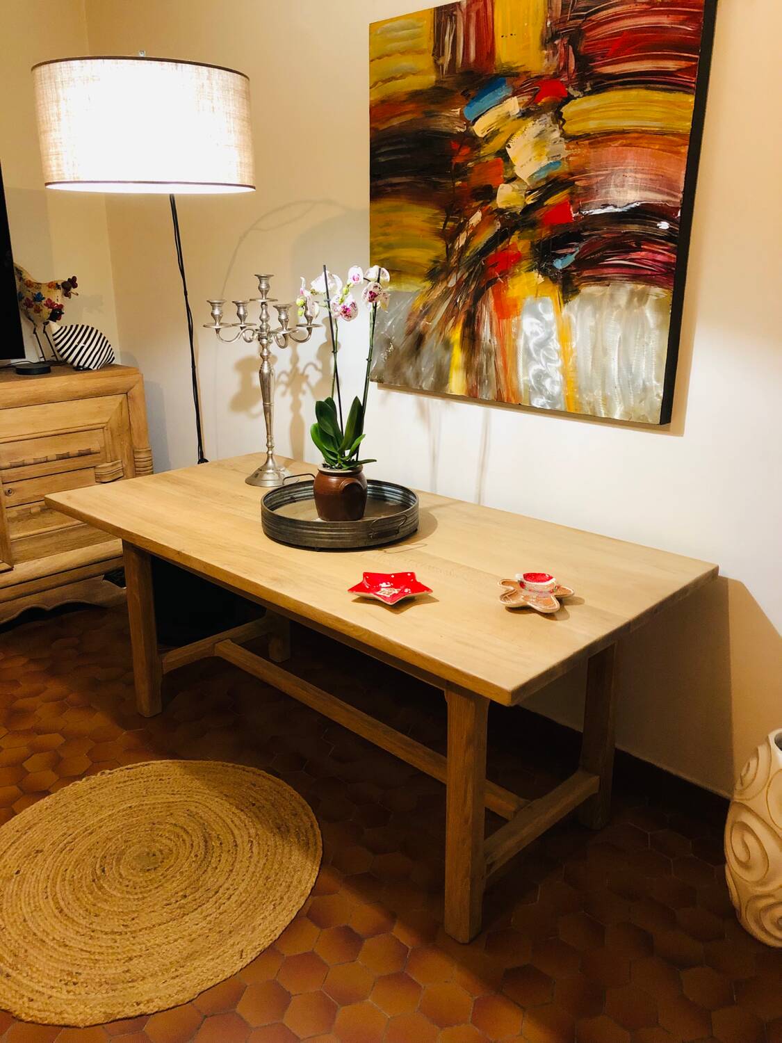 Solid oak farmhouse table