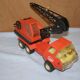 Former Tonka toy, metal crane truck