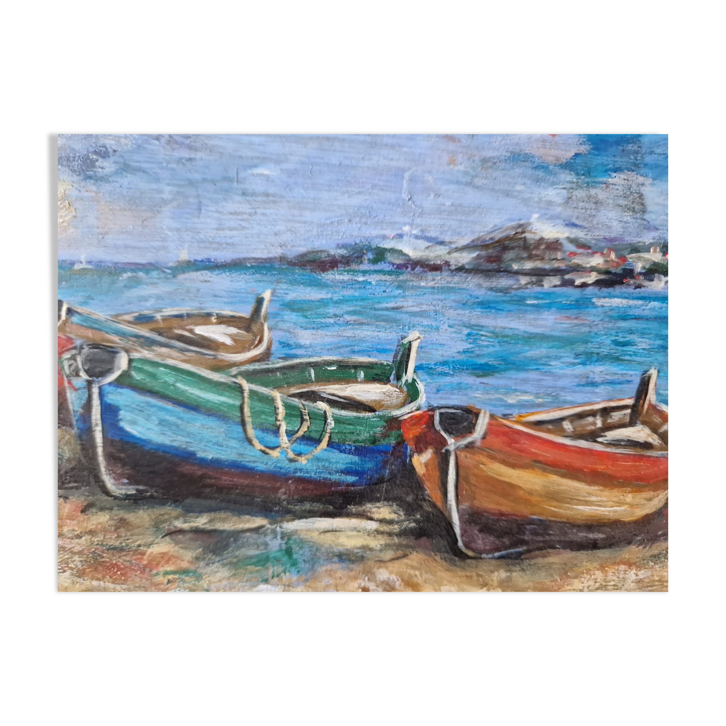 Peinture à l'huile sur bois marine