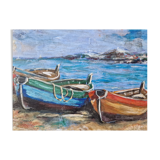 Peinture à l'huile sur bois marine