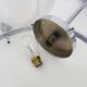 Suspension in chromed metal and glass, space age, arrow crossing a globe. Seventies