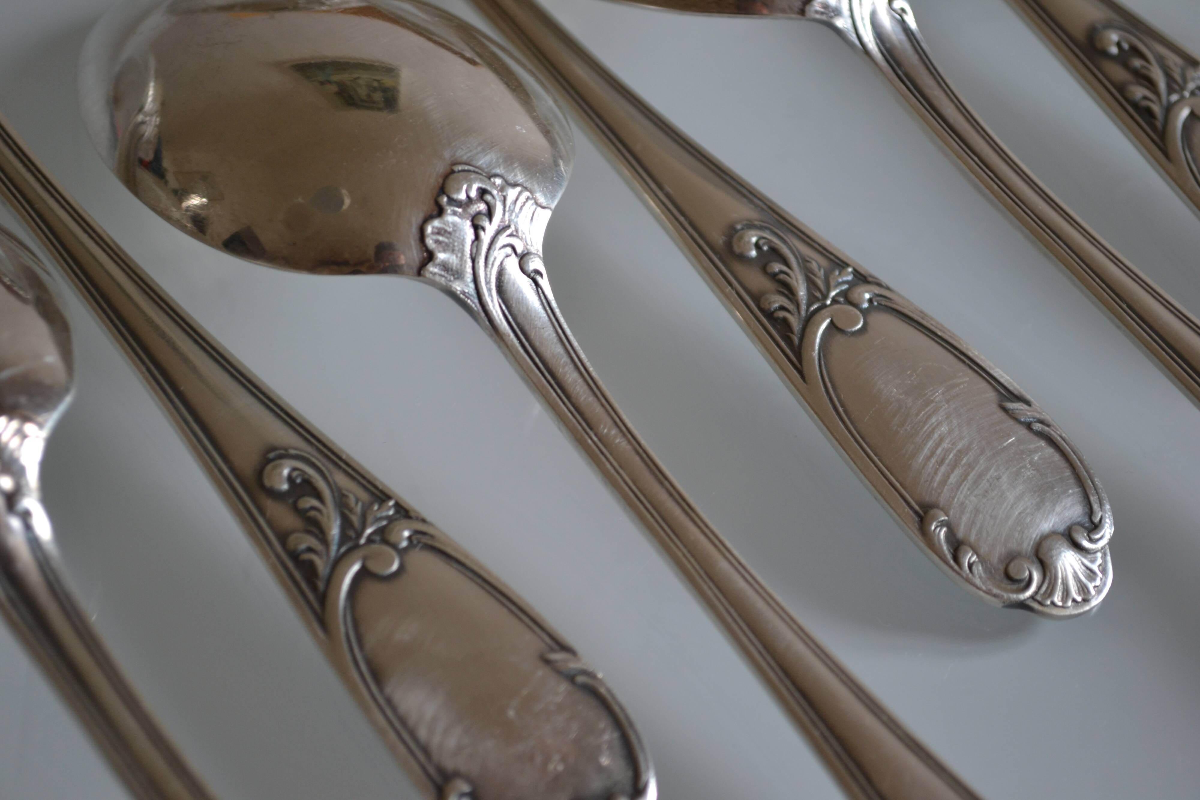 12 silver plated soup spoons Frionnet François