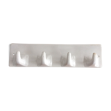 4-hook white ceramic patère