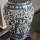 Handmade blue deco earthenware vase signed from Portugal