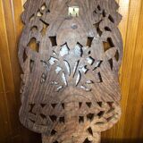 Carved wood shelf vintage birds & flowers decor