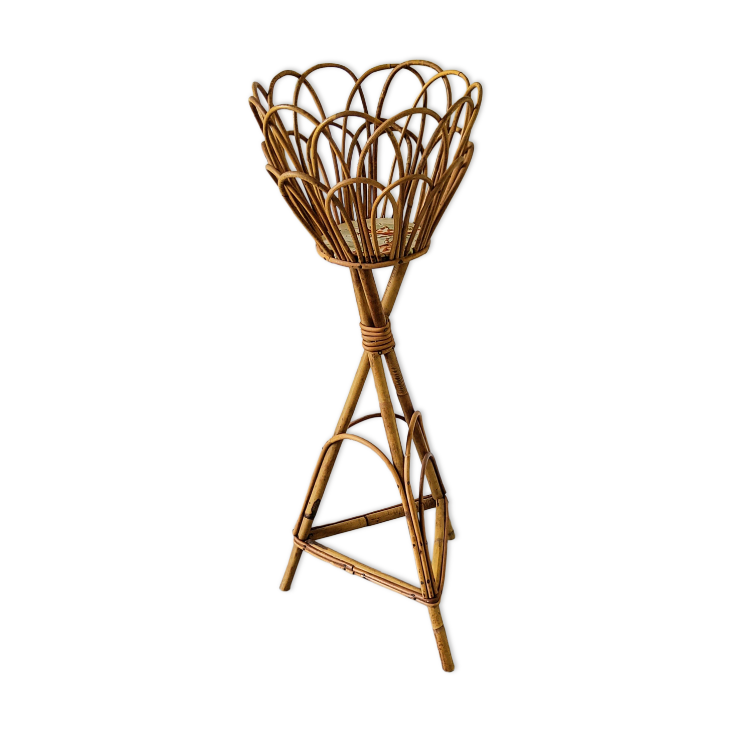 Porte-plante en rotin et bambou