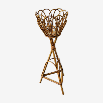 Rattan and bamboo plant holder