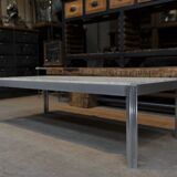 Aluminum and marble coffee table from the 1970s