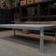 Aluminum and marble coffee table from the 1970s