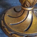 Lamp foot turned carved antique patina