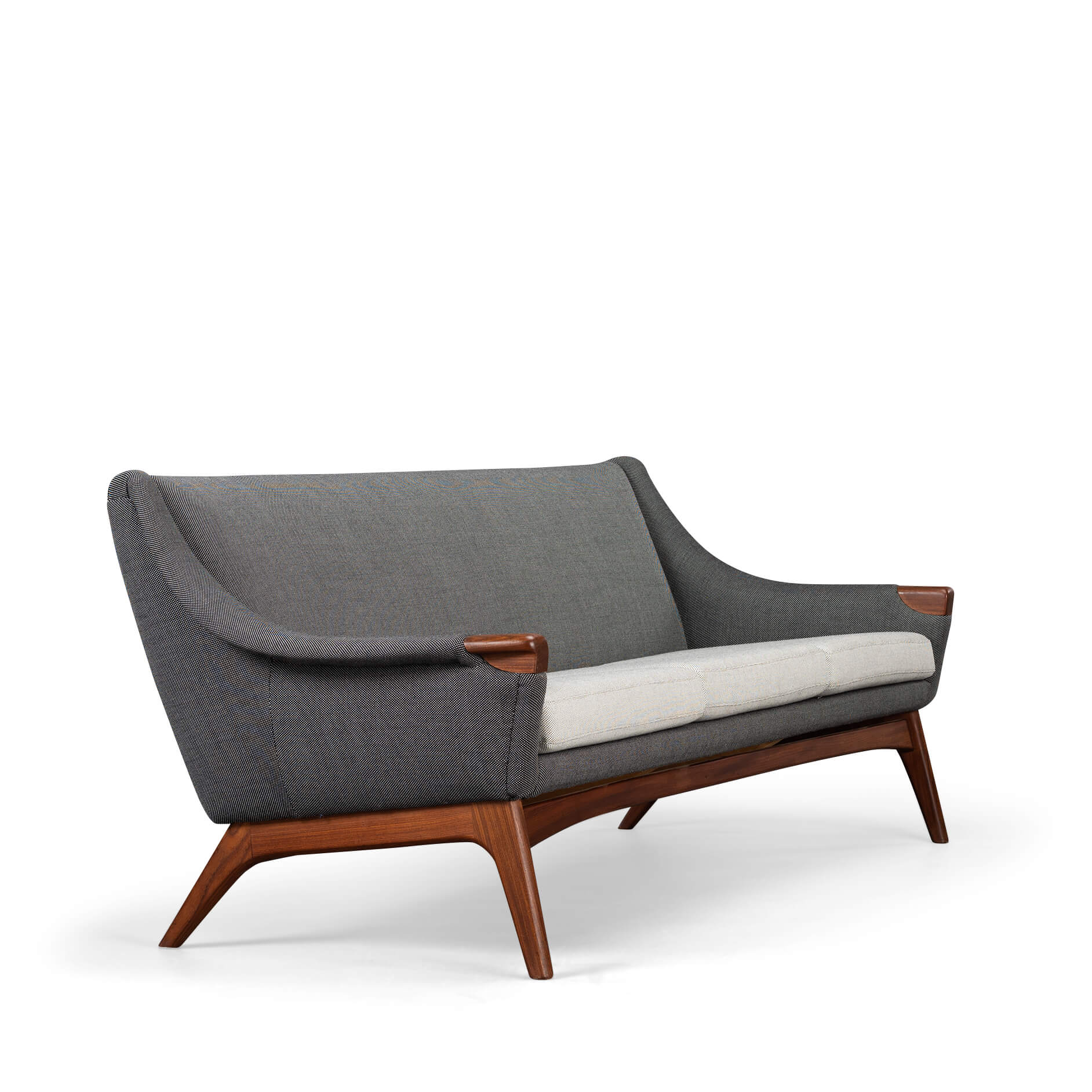 Danish Reupholstered Stylish Grey  3-seater by Johannes Andersen, 1960s