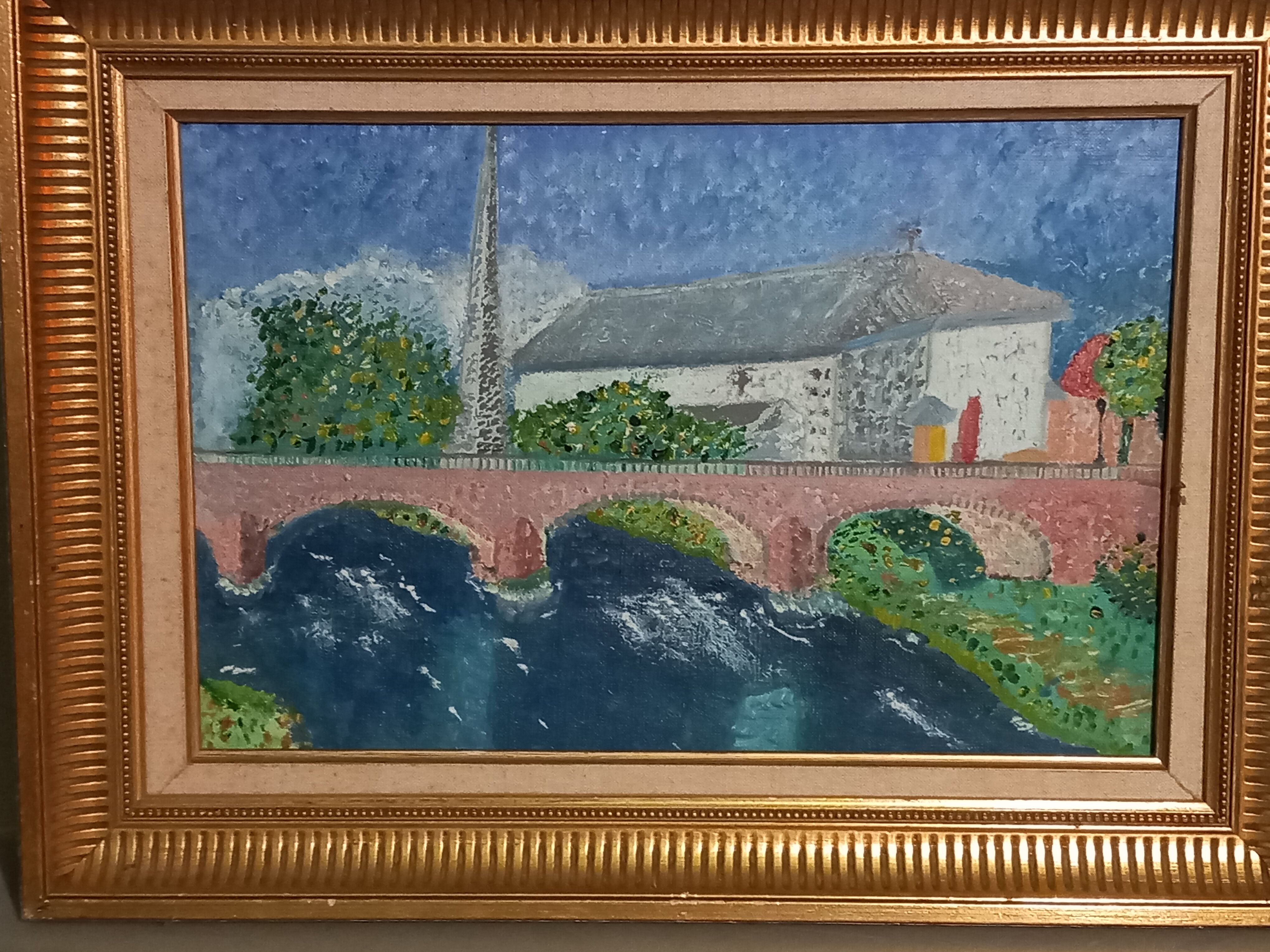 Oil on landscape canvas