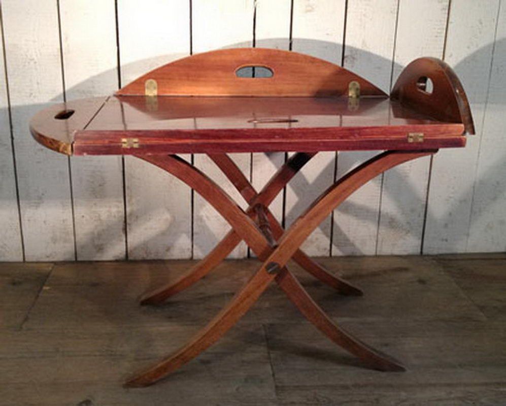 Mahogany folding boat table