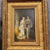 Tableau école Espagnole huile sur panneau époque XIXe signé