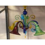 Murano Multicolors Glass Chandelier Random Colors 5 Arms