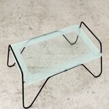 Metal and glass coffee table, France 1950