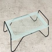 Table basse en métal et verre, France 1950