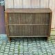 Vintage silk bank Lyonnais buffet with sliding wooden doors.