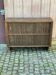 Vintage silk bank Lyonnais buffet with sliding wooden doors.