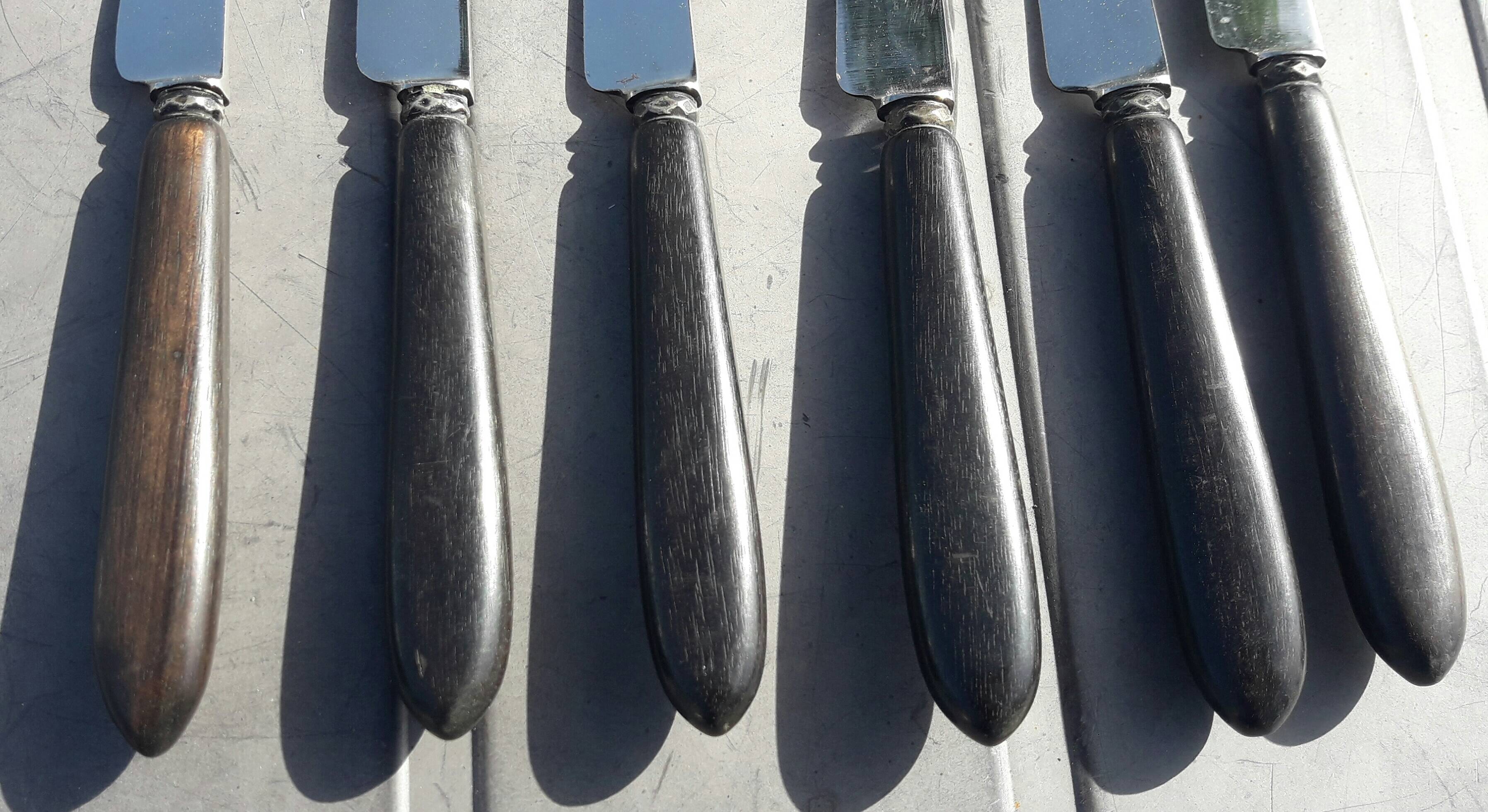 Set of 12 fruit knives with ebony handles coutellerie supérieure