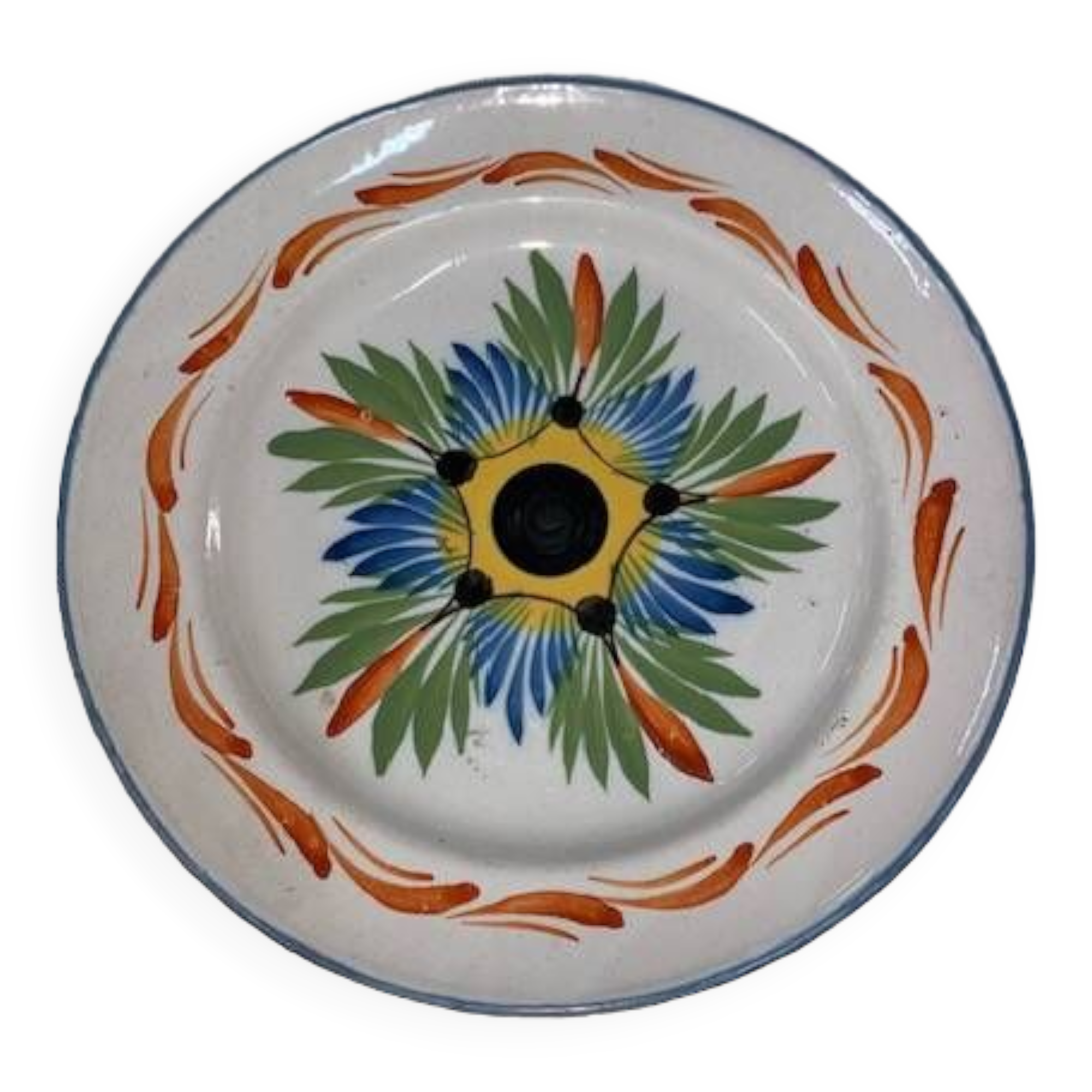 Hand-painted earthenware plate