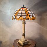 Empire lamp in bronze and marble, large size 70x43, 6kg, and a superb lampshade.