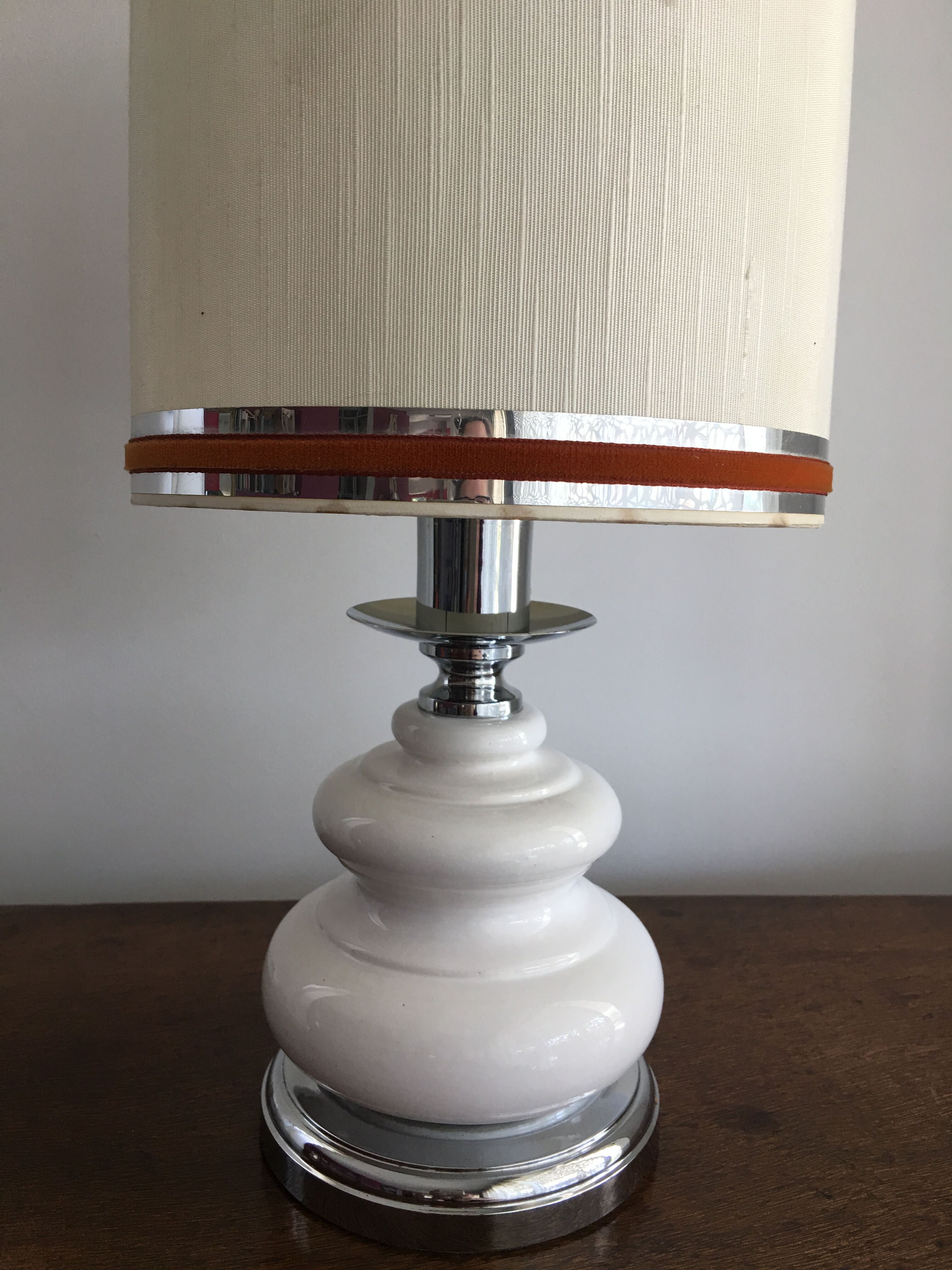 Chrome ceramic lamp 1970
