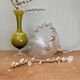 Vintage glass holophane pendant light