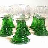 Set of 10 Alsatian Roemer glasses from the 1970s, height 16 cm.