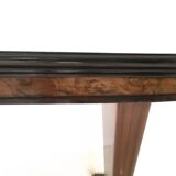 Table à manger ovale en bois avec plateau effet marbre vert, Italie