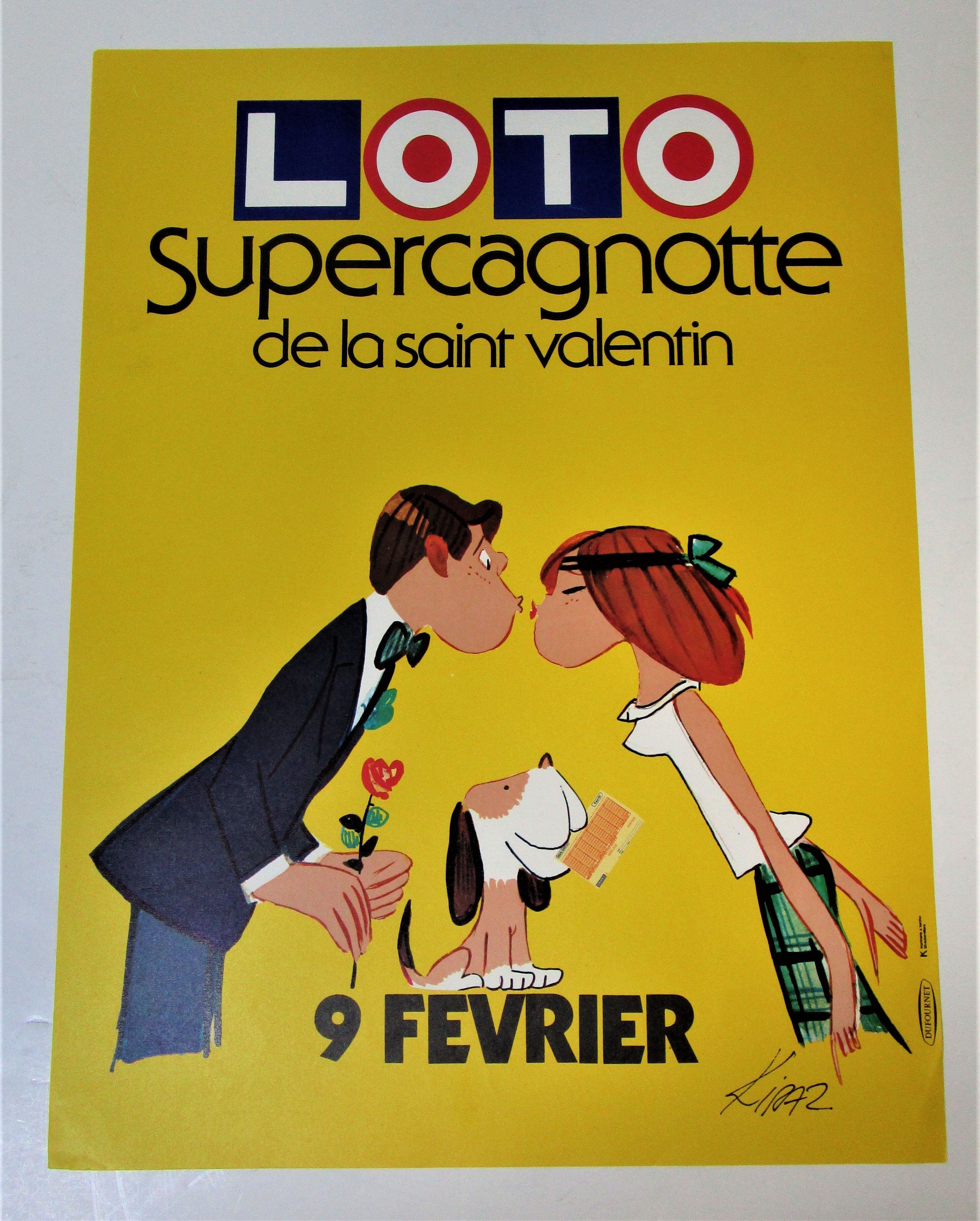 Kiraz poster Valentine's National Lottery vintage 70/80s