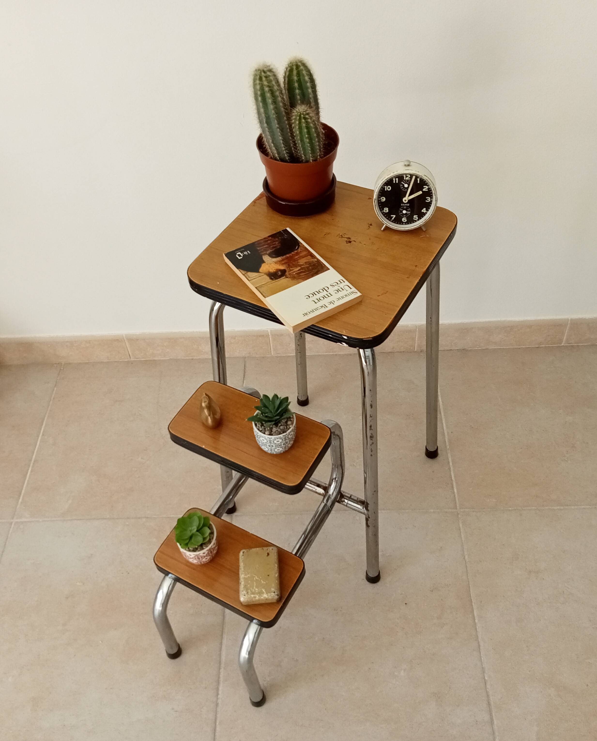 Vintage formica stepladder stool from the 70s/80s