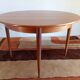 Scandinavian round extendable teak table