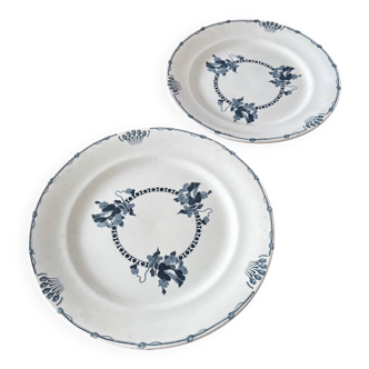 Lot de 2 plats de service en terre de fer Salins modèle Regina