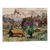 Jean Jacques GRUNENWALD (1911 - 1982) - Gouache And Pastel - Mountain