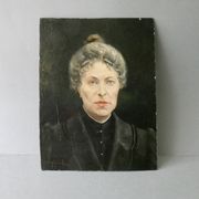 Oil on panel, portrait of a woman, nineteenth