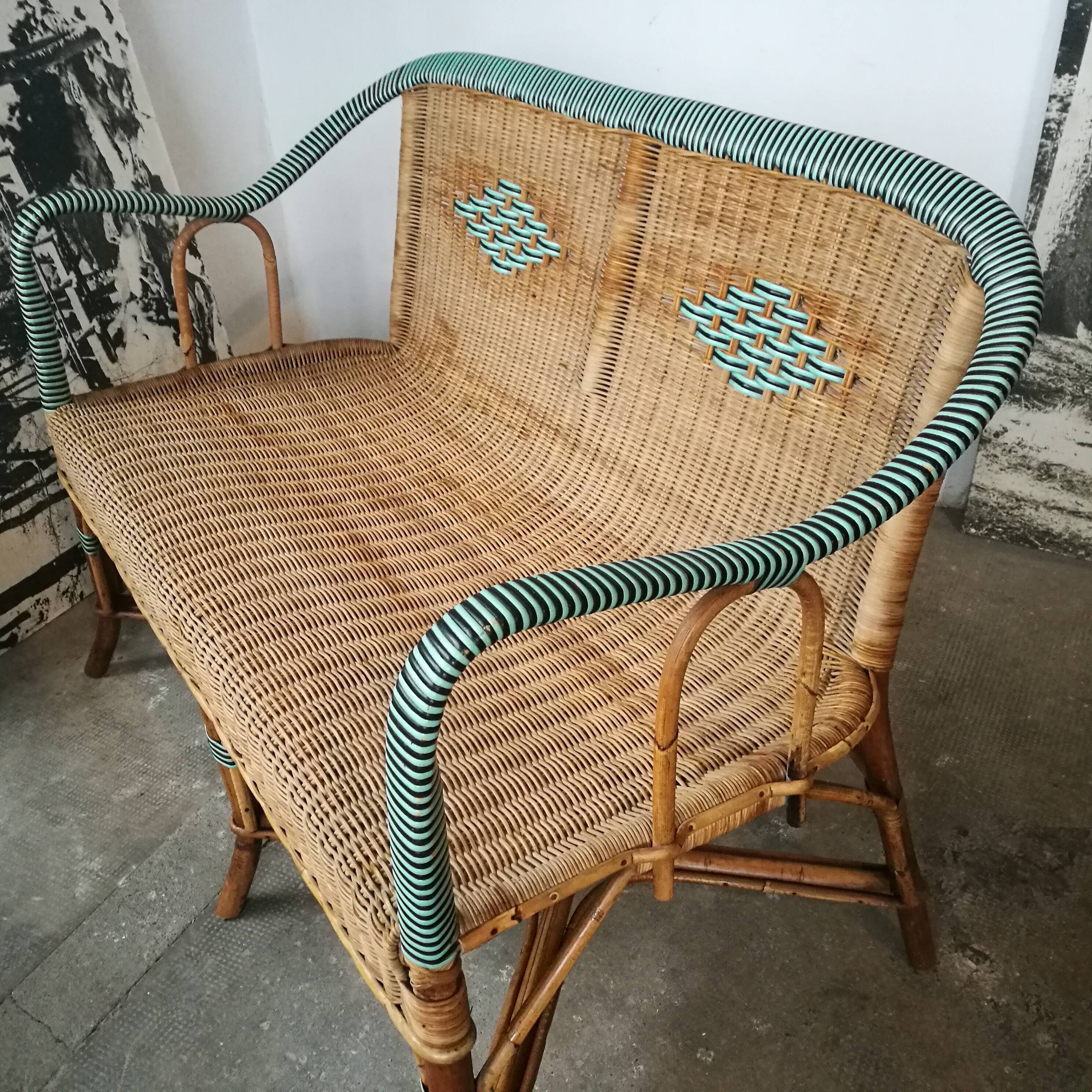 Banquette en rotin style bistrot parisiens