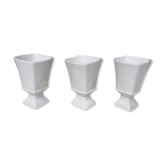3 old white porcelain cups from Limoges