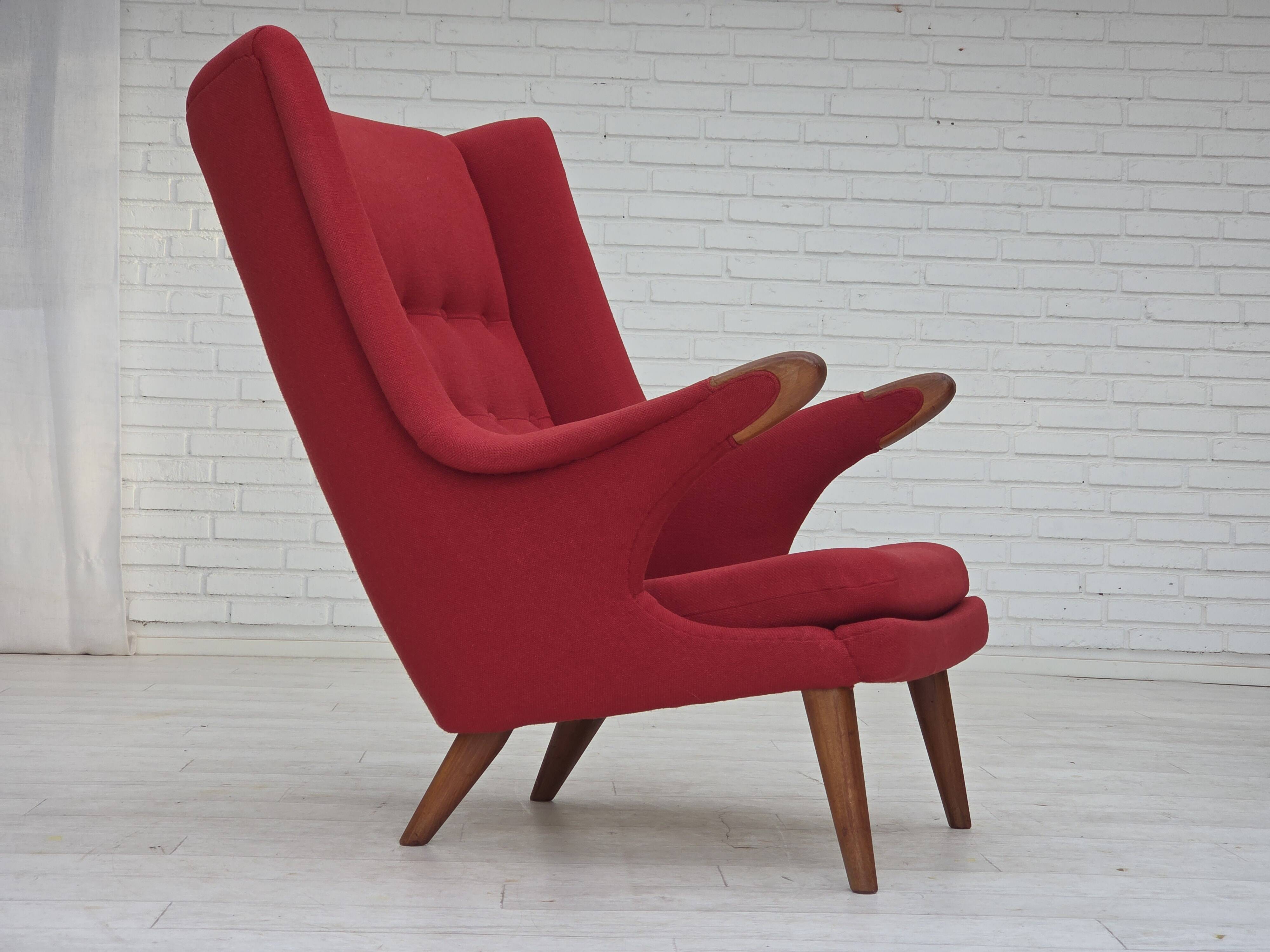 1970s, Danish design by Bent Møller Jepsen, "Teddy" chair, furniture wool.