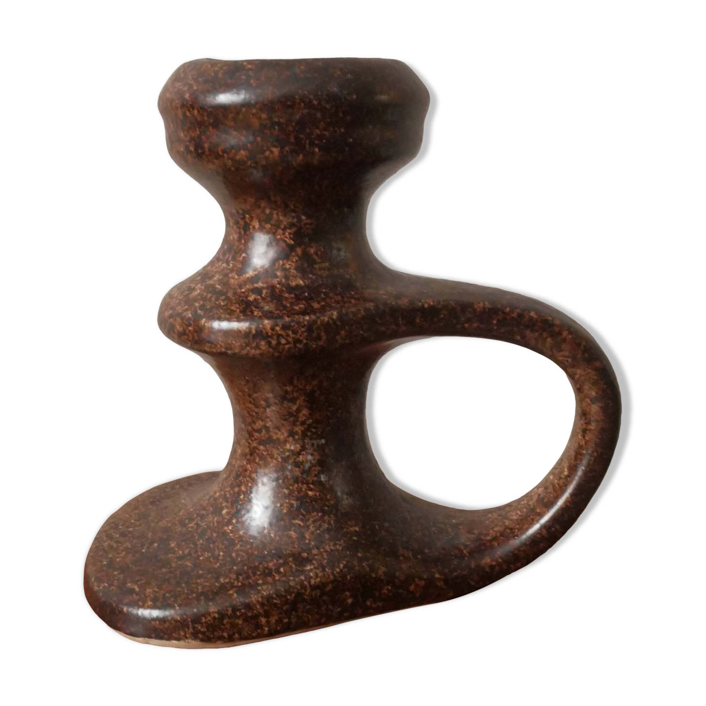 Vintage ceramic hand candle holder handmade pottery Scandinavian country spirit japandi