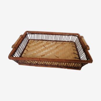 Wicker basket tray