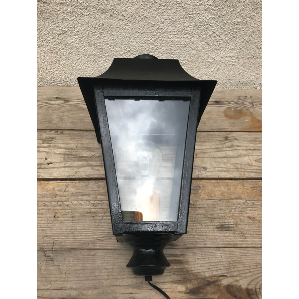 Old Lantern Metal Black Floor Lamp 70s Vintage Glass Plates Selency