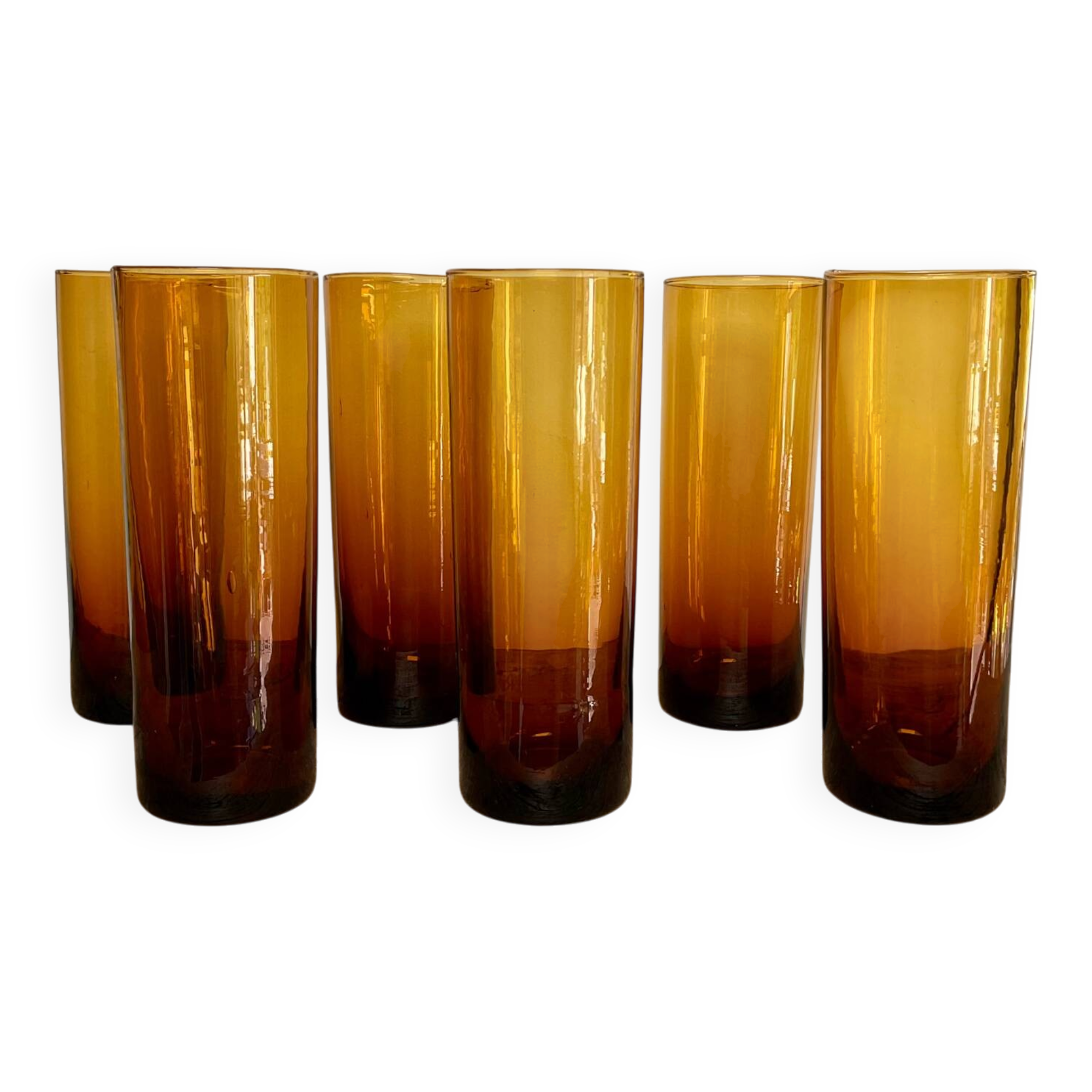 6 verres long drink ambrés
