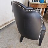 Pair of armchairs in imitation leather